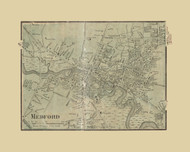 Medford, Medford Massachusetts 1856 Old Town Map Custom Print - Middlesex Co.
