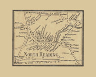 North Reading, North Reading Massachusetts 1856 Old Town Map Custom Print - Middlesex Co.