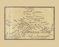 Pepperell Center, Pepperell Massachusetts 1856 Old Town Map Custom Print - Middlesex Co.