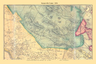 Somerville Center, Somerville Massachusetts 1856 Old Town Map Custom Print - Middlesex Co.