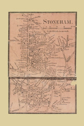 Stoneham, Stoneham Massachusetts 1856 Old Town Map Custom Print - Middlesex Co.