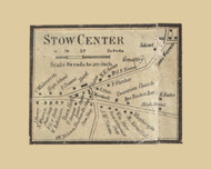 Stow Center, Stow Massachusetts 1856 Old Town Map Custom Print - Middlesex Co.