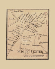 Sudbury Center, Sudbury Massachusetts 1856 Old Town Map Custom Print - Middlesex Co.