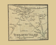 Tewksbury Village, Tewksbury Massachusetts 1856 Old Town Map Custom Print - Middlesex Co.