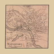 Watertown, Watertown Massachusetts 1856 Old Town Map Custom Print - Middlesex Co.