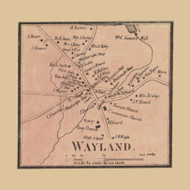 Wayland, Wayland Massachusetts 1856 Old Town Map Custom Print - Middlesex Co.