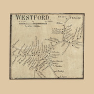 Westford, Westford Massachusetts 1856 Old Town Map Custom Print - Middlesex Co.