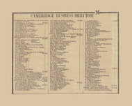 Cambridge Business Directory, Cambridge Massachusetts 1856 Old Town Map Custom Print - Middlesex Co.