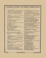 Charlestown Business Directory, Charlestown Massachusetts 1856 Old Town Map Custom Print - Middlesex Co.