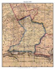 Bensalem Township, Pennsylvania 1850 Old Town Map Custom Print - Bucks Co.