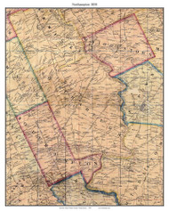 Northampton Township, Pennsylvania 1850 Old Town Map Custom Print - Bucks Co.