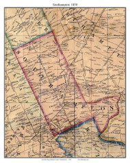 Southampton Township, Pennsylvania 1850 Old Town Map Custom Print - Bucks Co.