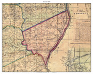 Tinicum Township, Pennsylvania 1850 Old Town Map Custom Print - Bucks Co.