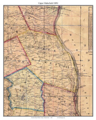 Upper Makefield Township, Pennsylvania 1850 Old Town Map Custom Print - Bucks Co.