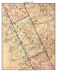 Warminster Township, Pennsylvania 1850 Old Town Map Custom Print - Bucks Co.