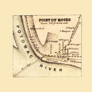Point of Rocks Village   Buckeystown, Maryland 1858 Old Town Map Custom Print - Frederick Co.