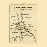 Creagerstown and Lewistown Villages   Creagerstown, Maryland 1858 Old Town Map Custom Print - Frederick Co.