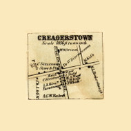 Creagerstown Village, Maryland 1858 Old Town Map Custom Print - Frederick Co.