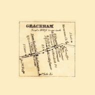 Graceham Village  Mechanicstown, Maryland 1858 Old Town Map Custom Print - Frederick Co.