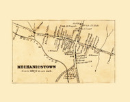 Mechanicstown Village, Maryland 1858 Old Town Map Custom Print - Frederick Co.