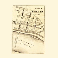 Berlin Village   Petersville, Maryland 1858 Old Town Map Custom Print - Frederick Co.