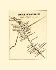 Burkittsville   Petersville, Maryland 1858 Old Town Map Custom Print - Frederick Co.