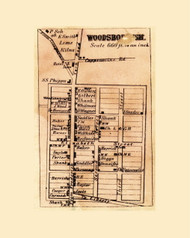 Woodsborough Village, Maryland 1858 Old Town Map Custom Print - Frederick Co.