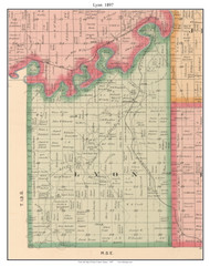 Lyon, Kansas 1897 Old Town Map Custom Print - Geary Co.