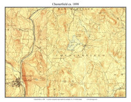 Chesterfield 1898 - Custom USGS Old Topo Map - New Hampshire Cheshire Co. Towns