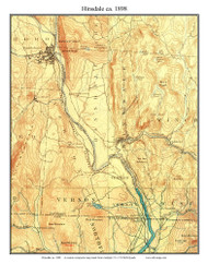Hinsdale 1898 - Custom USGS Old Topo Map - New Hampshire Cheshire Co. Towns