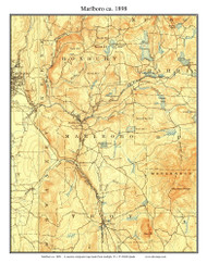 Marlboro 1898 - Custom USGS Old Topo Map - New Hampshire Cheshire Co. Towns