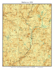 Marlow 1930 - Custom USGS Old Topo Map - New Hampshire Cheshire Co. Towns