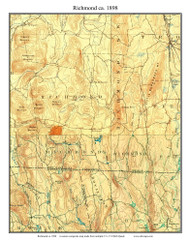 Richmond 1898 - Custom USGS Old Topo Map - New Hampshire Cheshire Co. Towns