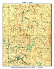 Rindge 1898 - Custom USGS Old Topo Map - New Hampshire Cheshire Co. Towns