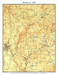 Roxbury 1898 - Custom USGS Old Topo Map - New Hampshire Cheshire Co. Towns