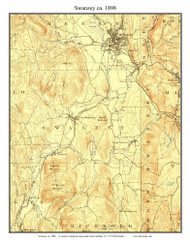 Swanzey 1898 - Custom USGS Old Topo Map - New Hampshire Cheshire Co. Towns
