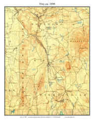 Troy 1898 - Custom USGS Old Topo Map - New Hampshire Cheshire Co. Towns