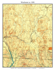 Winchester 1898 - Custom USGS Old Topo Map - New Hampshire Cheshire Co. Towns