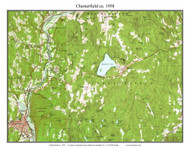 Chesterfield 1958 - Custom USGS Old Topo Map - New Hampshire Cheshire Co. Towns