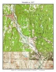 Hinsdale 1957 - Custom USGS Old Topo Map - New Hampshire Cheshire Co. Towns