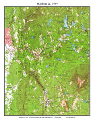 Marlboro 1949 - Custom USGS Old Topo Map - New Hampshire Cheshire Co. Towns