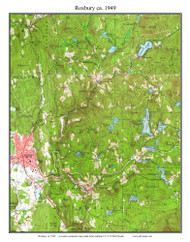 Roxbury 1949 - Custom USGS Old Topo Map - New Hampshire Cheshire Co. Towns