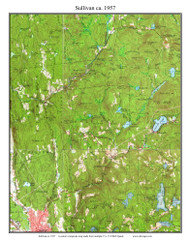Sullivan 1957 - Custom USGS Old Topo Map - New Hampshire Cheshire Co. Towns