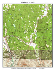 Winchester 1958 - Custom USGS Old Topo Map - New Hampshire Cheshire Co. Towns