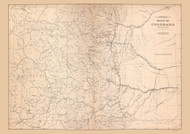 Colorado Drainage, Colorado 1877 - Old State Map Reprint - Colorado Atlas