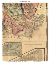 Boston Area, Massachusetts 1856 Old Town Map Custom Print - Middlesex Co.