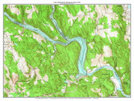 Lake Lillinoah & Housatonic River 1963 - Custom USGS Old Topo Map - Connecticut