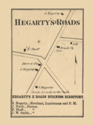 Hagarty's Cross Roads  Beccaria Township, Pennsylvania 1866 Old Town Map Custom Print - Clearfield Co.