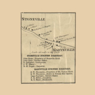 Stoneville  Boggs Township, Pennsylvania 1866 Old Town Map Custom Print - Clearfield Co.