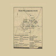 New Washington Village  Burnside Township, Pennsylvania 1866 Old Town Map Custom Print - Clearfield Co.